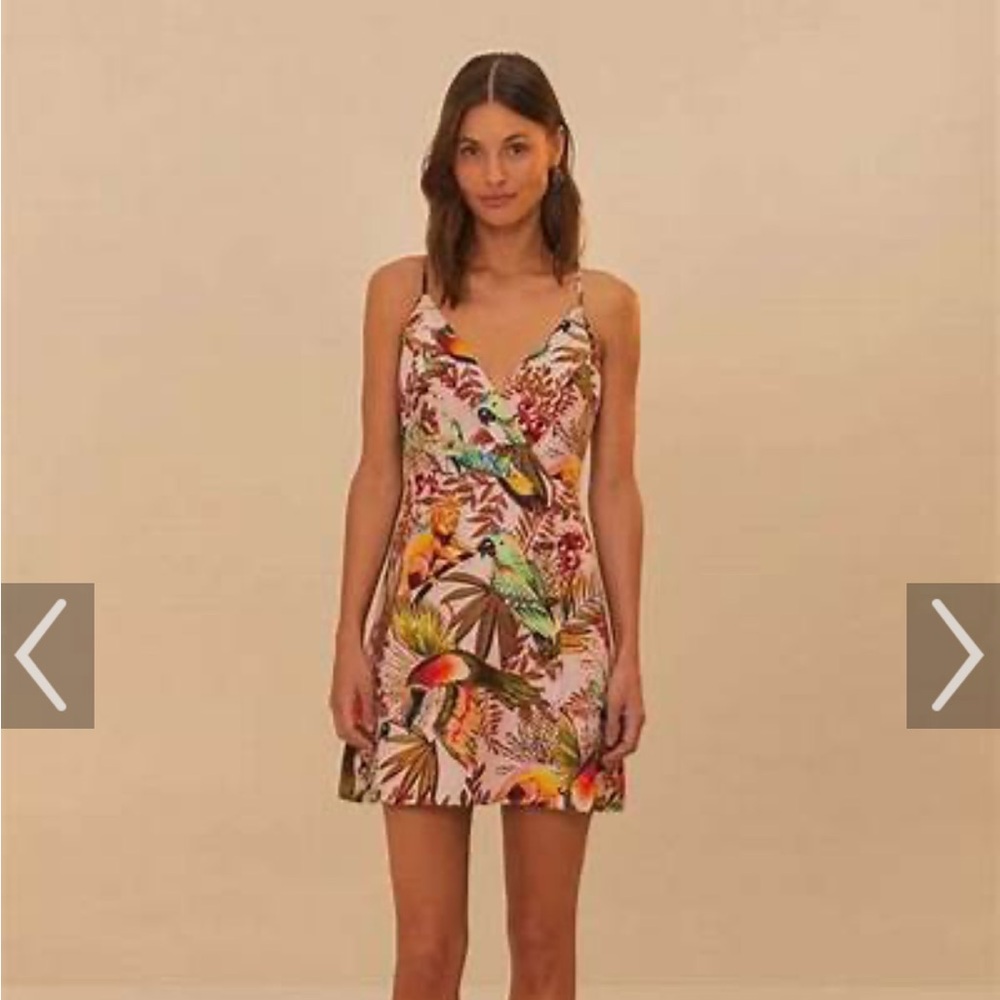 Farm Rio into the jungle Floral Print V-Neck Dress